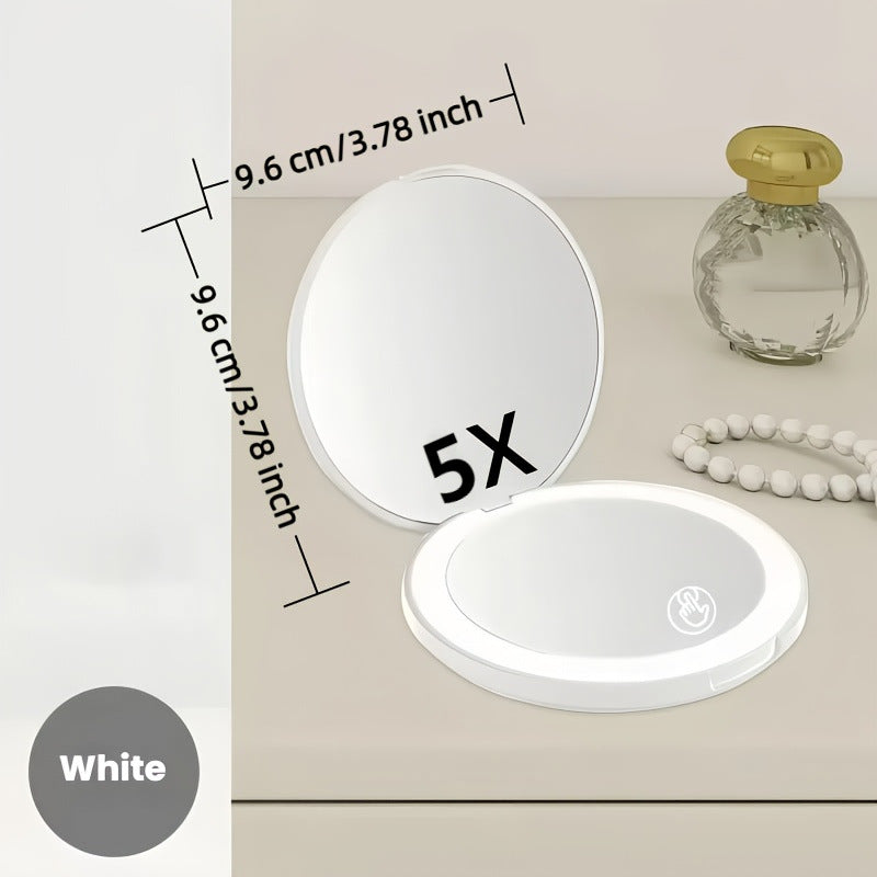2pcs pocket led mirror led single light makeup mirror