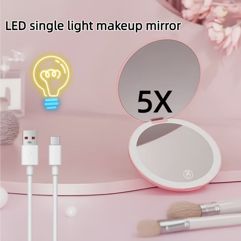 2pcs pocket led mirror led single light makeup mirror