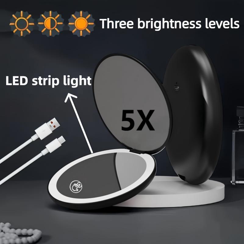 2pcs pocket led mirror led single light makeup mirror