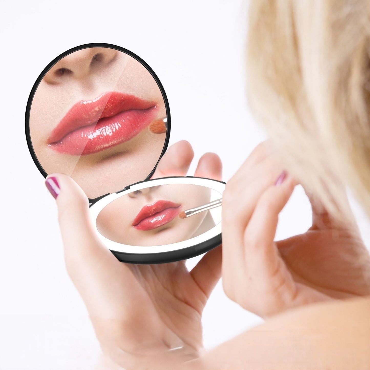 2pcs pocket led mirror led single light makeup mirror