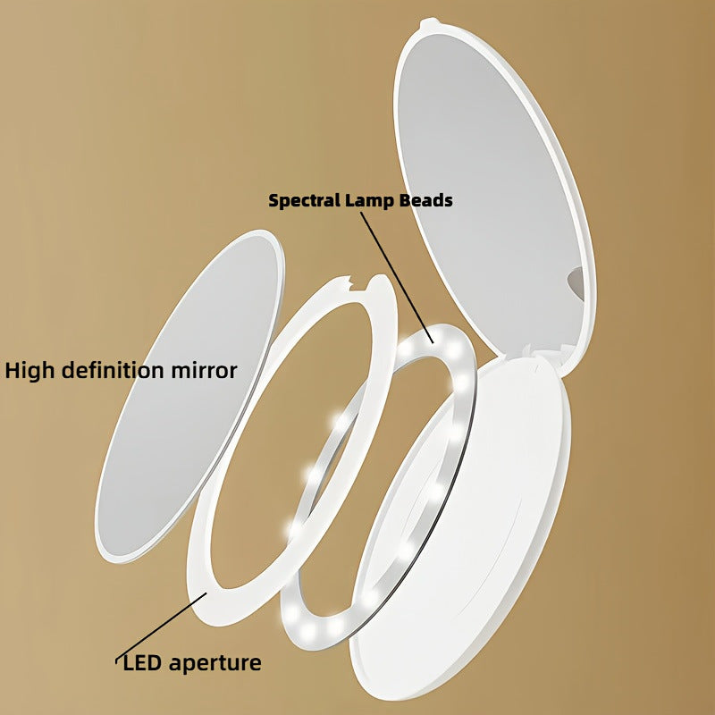 2pcs pocket led mirror led single light makeup mirror