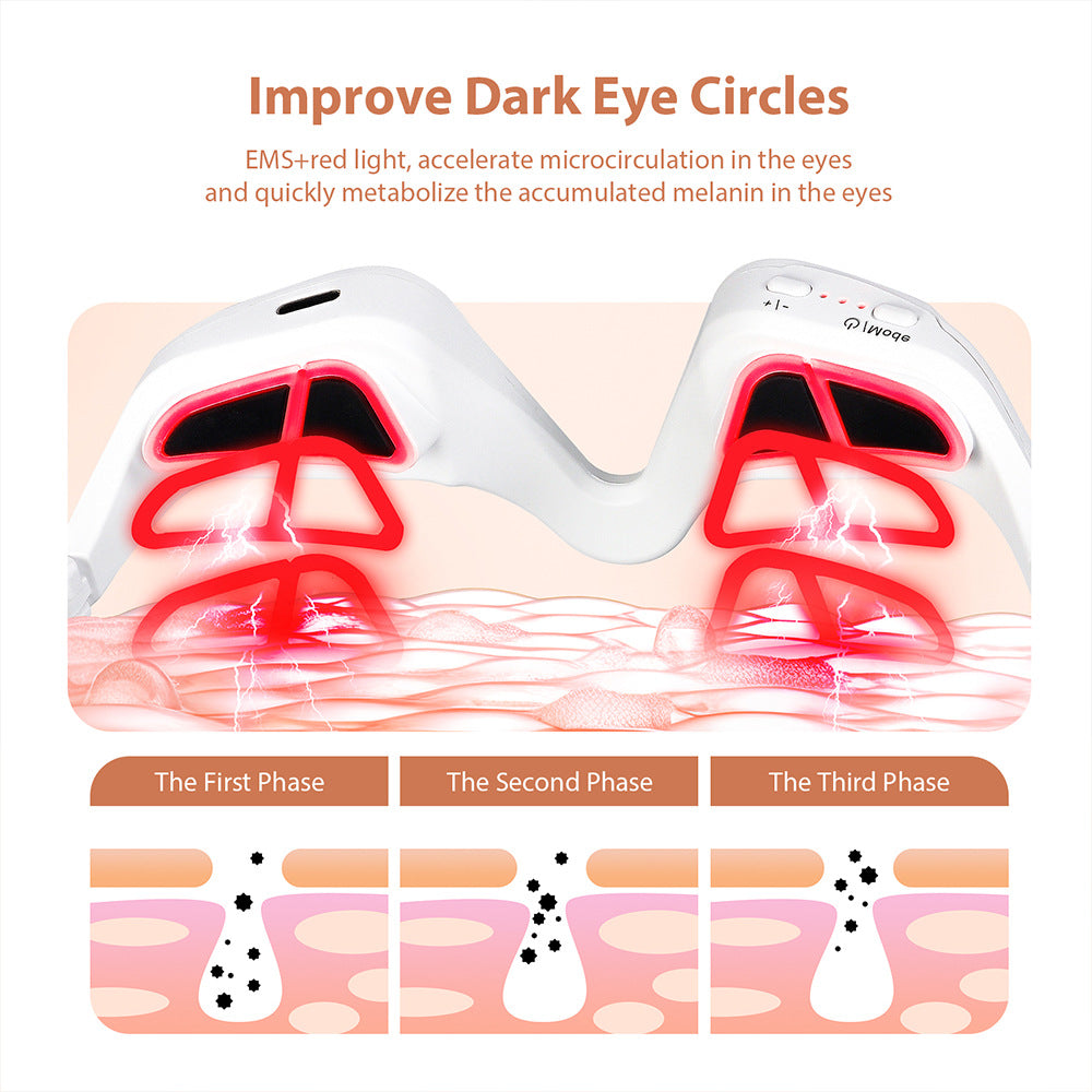 Periorbital EMS Microcurrent Beauty Device with Red Light for Dark Circle Reduction