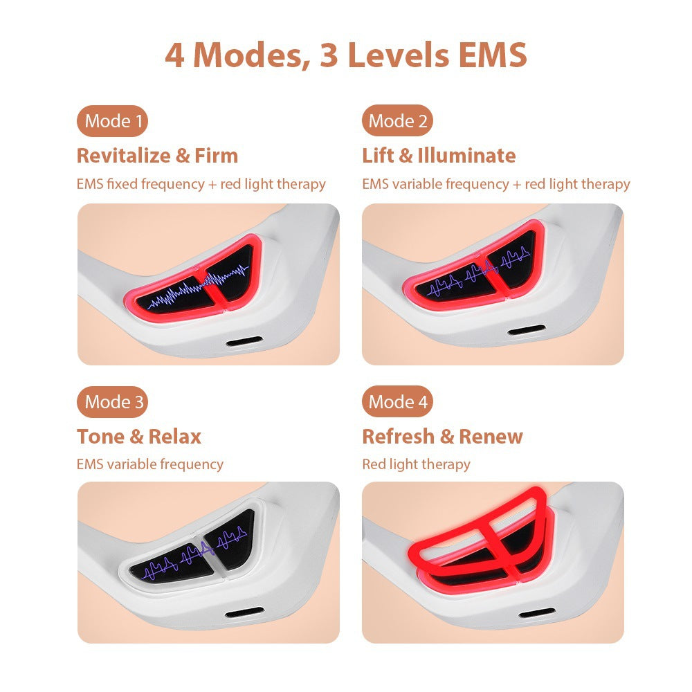 Periorbital EMS Microcurrent Beauty Device with Red Light for Dark Circle Reduction