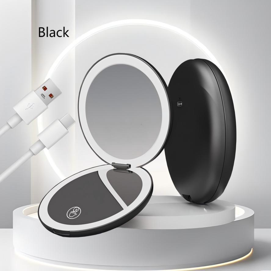 Double Sides 5X Magnification Led Light Makeup Mirror LED Lighted Travel Makeup Mirror, Compact, Portable for Handbag