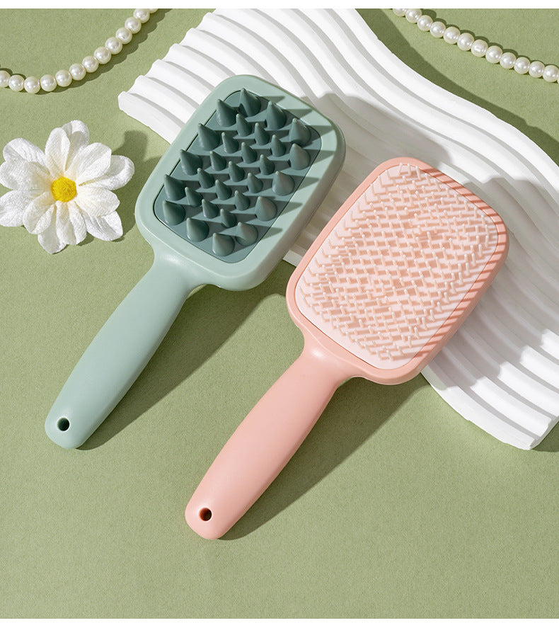 Double-sided Shampoo Brush with Soft Silicone-inspired Teeth