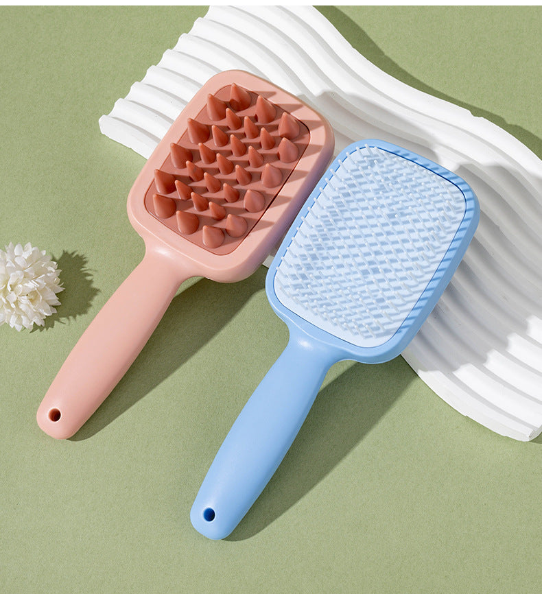 Double-sided Shampoo Brush with Soft Silicone-inspired Teeth
