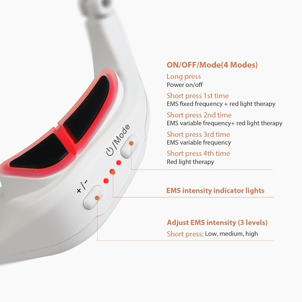 Periorbital EMS Microcurrent Beauty Device with Red Light for Dark Circle Reduction