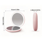 Double Sides 5X Magnification Led Light Makeup Mirror LED Lighted Travel Makeup Mirror, Compact, Portable for Handbag