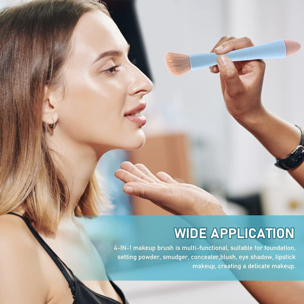 4-in-1 Makeup Brush Vegan & Travel-Friendly All-in-One Beauty Tool for On-the-Go Glam