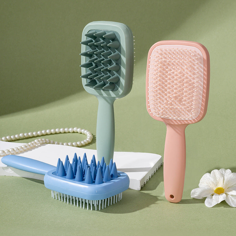 Double-sided Shampoo Brush with Soft Silicone-inspired Teeth