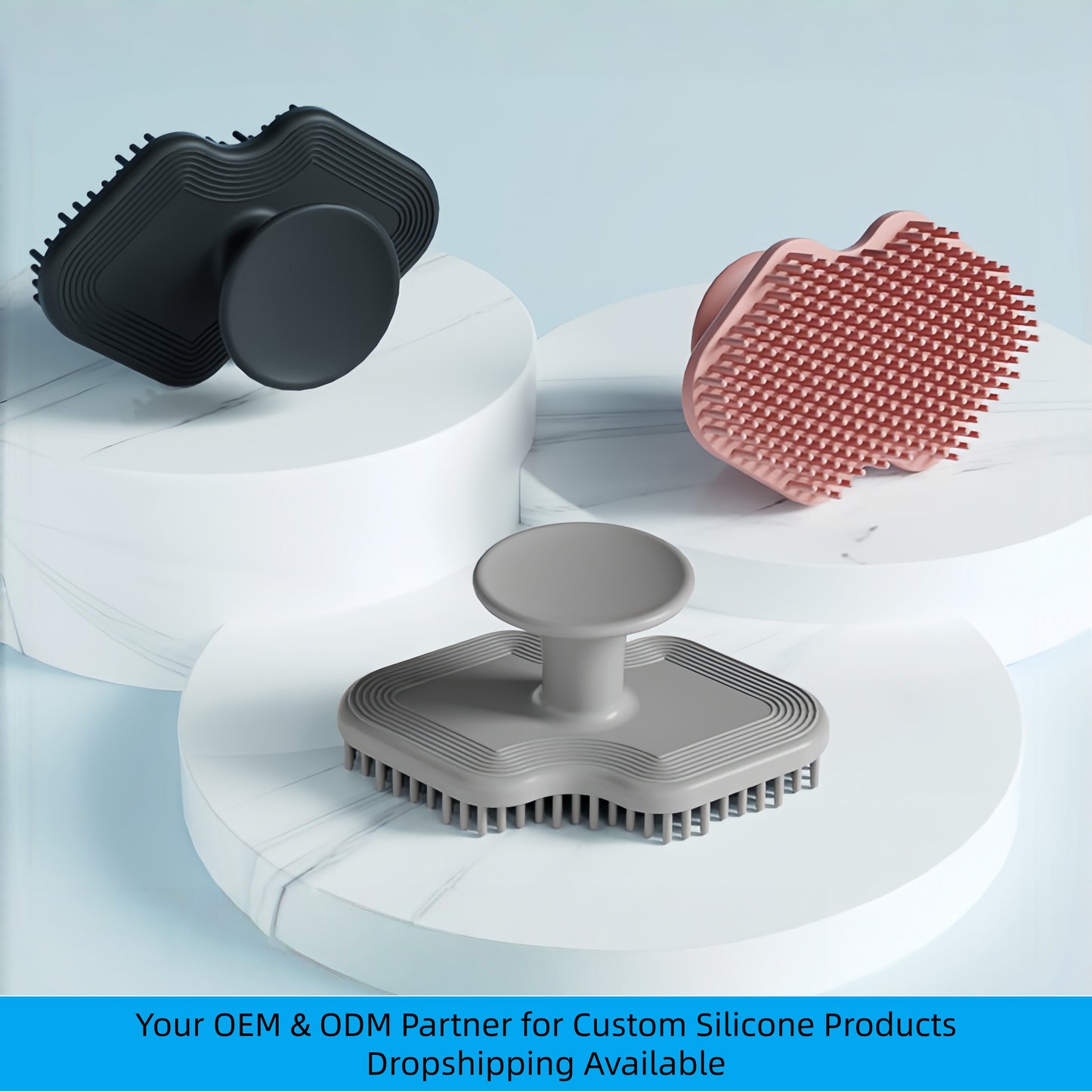 3pcs Mouth shape manual silicone deep facial cleansing brush Silicone Face Scrubber for Women Men