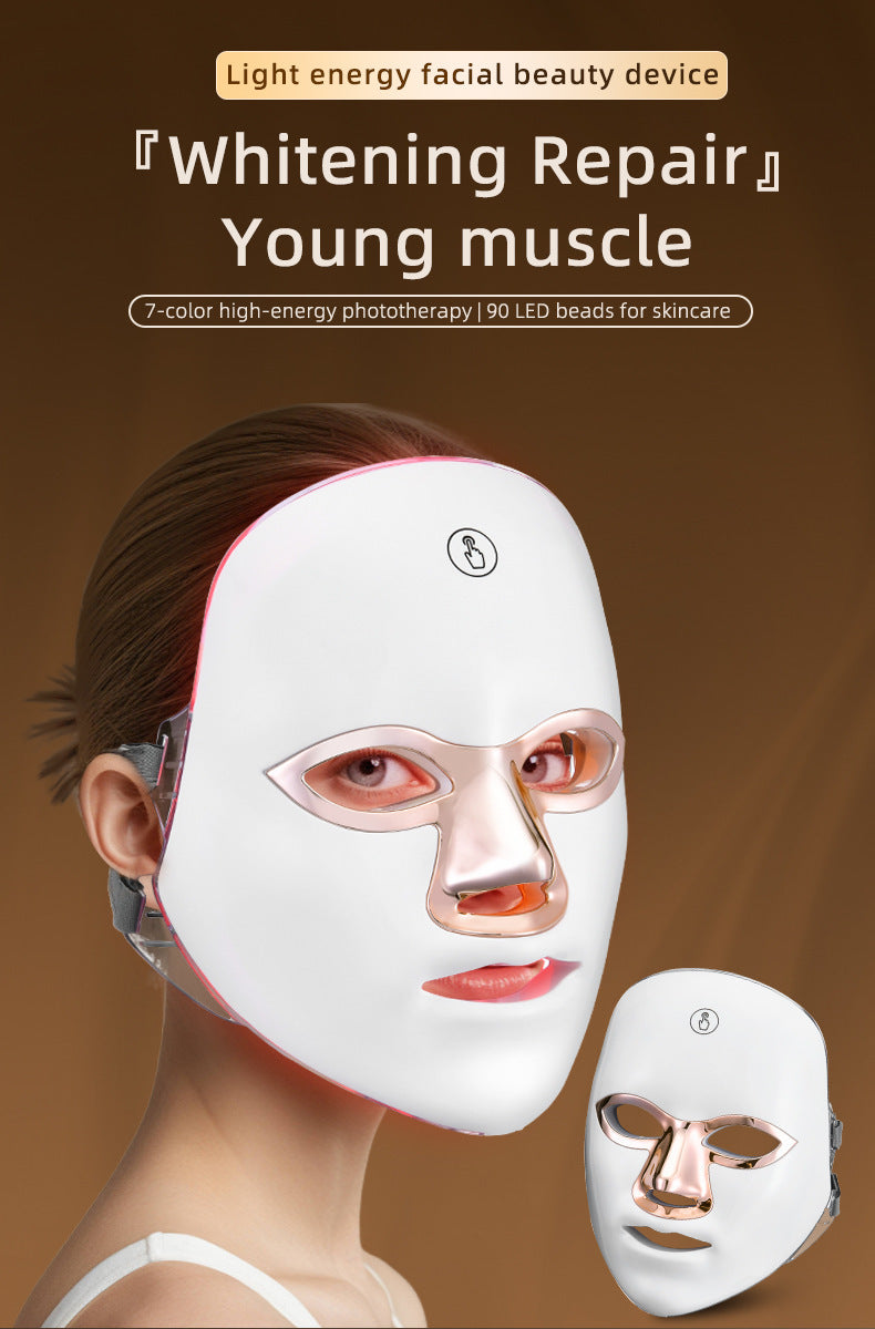 Light energy facial beauty device Blue Red Light Theray Mask for Face 7 Colors LED Light Therapy, LED Portable Facial Skin Care Mask for Face