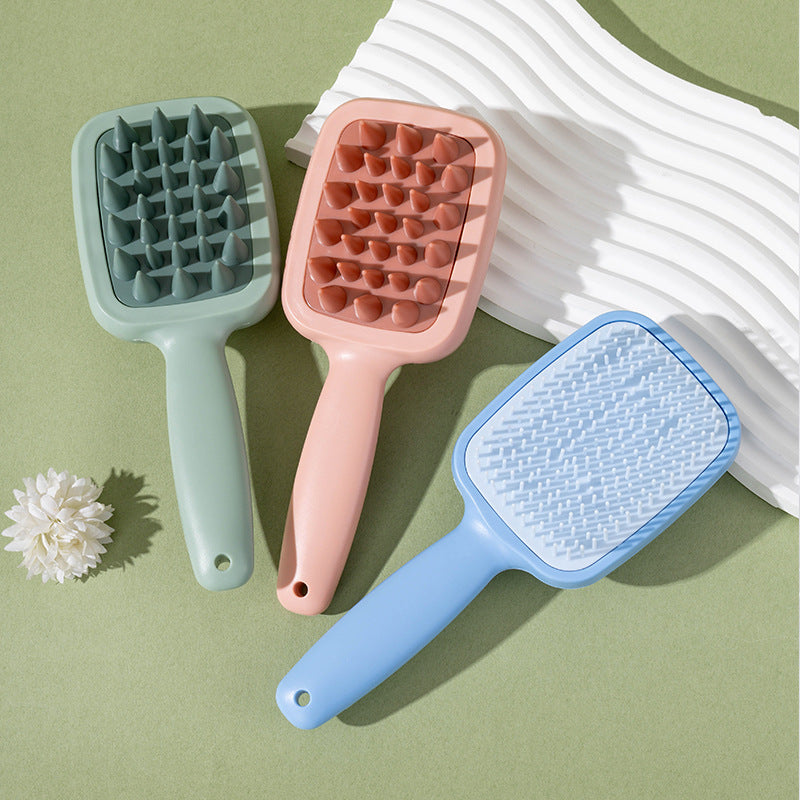 Double-sided Shampoo Brush with Soft Silicone-inspired Teeth