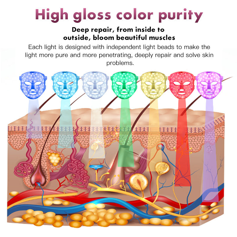 home use beauty device 7-color light facial mask customize your own beauty mask gift