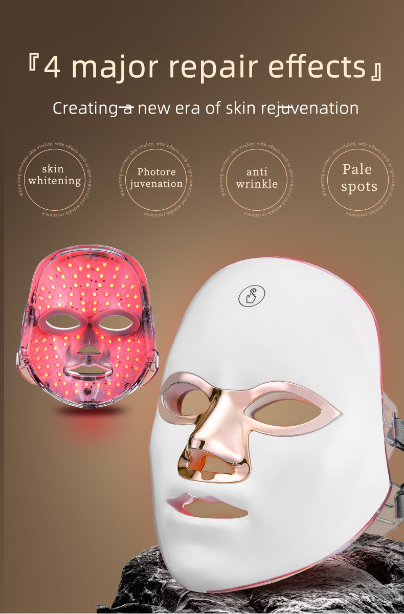 Light energy facial beauty device Blue Red Light Theray Mask for Face 7 Colors LED Light Therapy, LED Portable Facial Skin Care Mask for Face