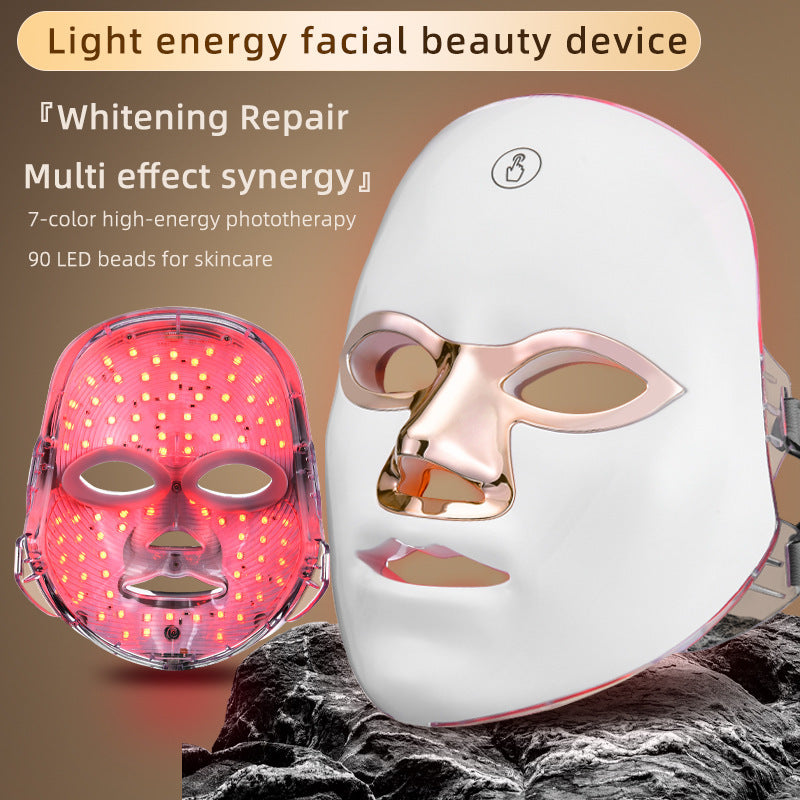 Light energy facial beauty device Blue Red Light Theray Mask for Face 7 Colors LED Light Therapy, LED Portable Facial Skin Care Mask for Face