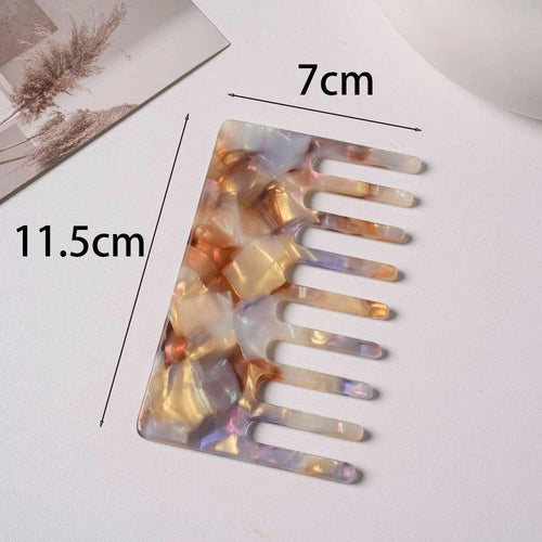 2pcs Luxury Cellulose Acetate Wide Tooth Comb | Anti-static Curly Hair Detangling Comb