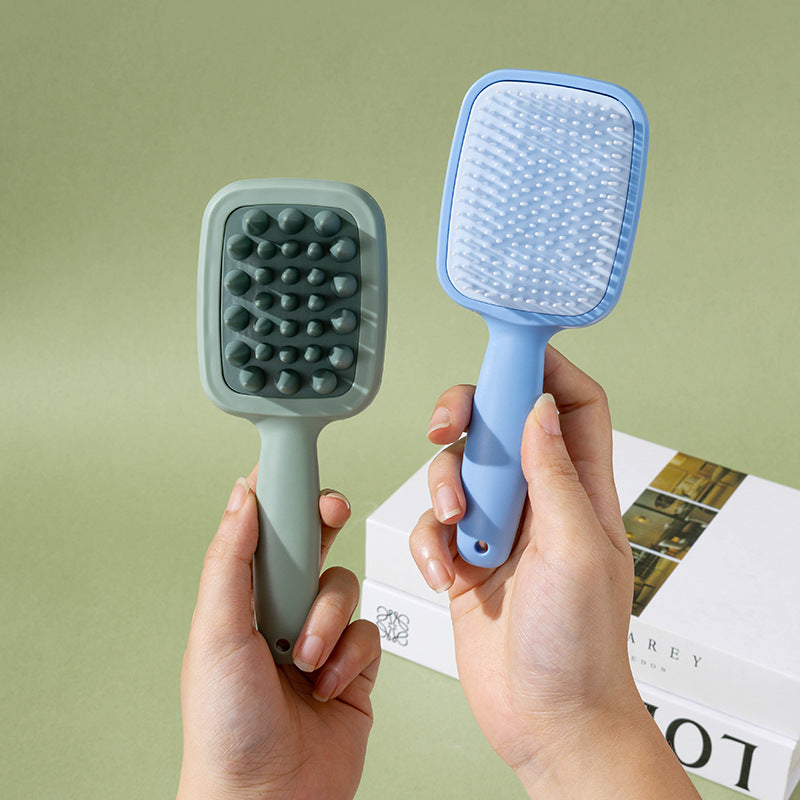 Double-sided Shampoo Brush with Soft Silicone-inspired Teeth