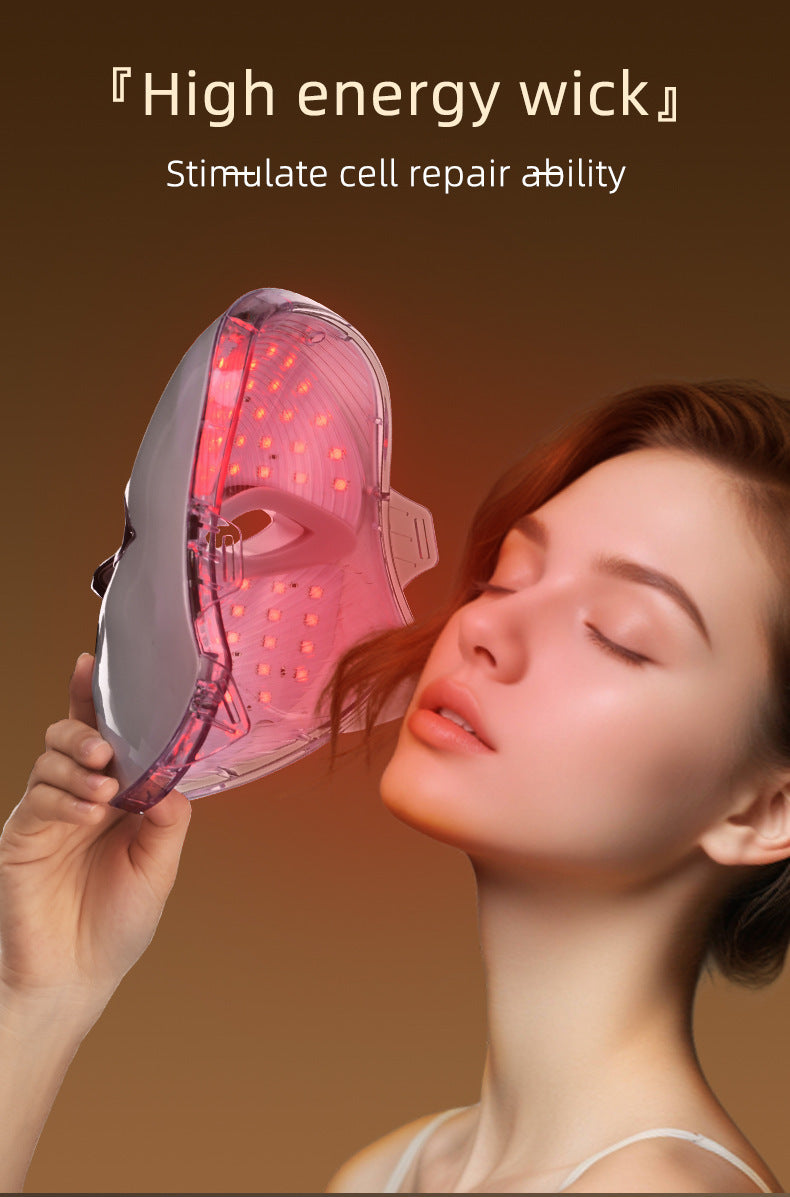 Light energy facial beauty device Blue Red Light Theray Mask for Face 7 Colors LED Light Therapy, LED Portable Facial Skin Care Mask for Face