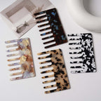2pcs Luxury Cellulose Acetate Wide Tooth Comb | Anti-static Curly Hair Detangling Comb