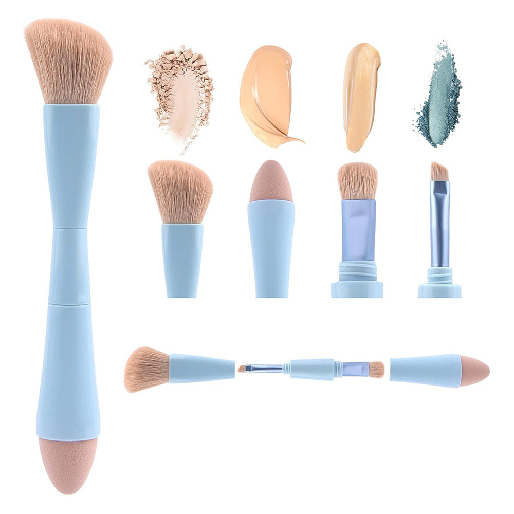 4-in-1 Makeup Brush Vegan & Travel-Friendly All-in-One Beauty Tool for On-the-Go Glam