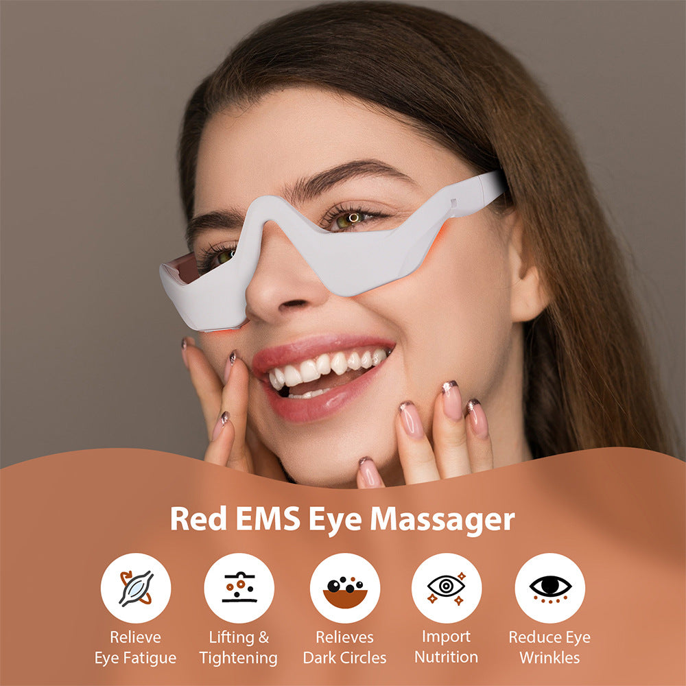 Periorbital EMS Microcurrent Beauty Device with Red Light for Dark Circle Reduction