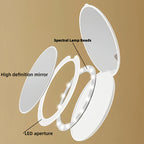 2pcs pocket led mirror led single light makeup mirror