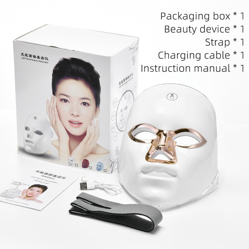Light energy facial beauty device Blue Red Light Theray Mask for Face 7 Colors LED Light Therapy, LED Portable Facial Skin Care Mask for Face