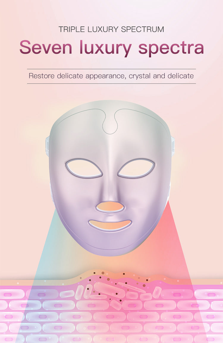 home use beauty device 7-color light facial mask customize your own beauty mask gift