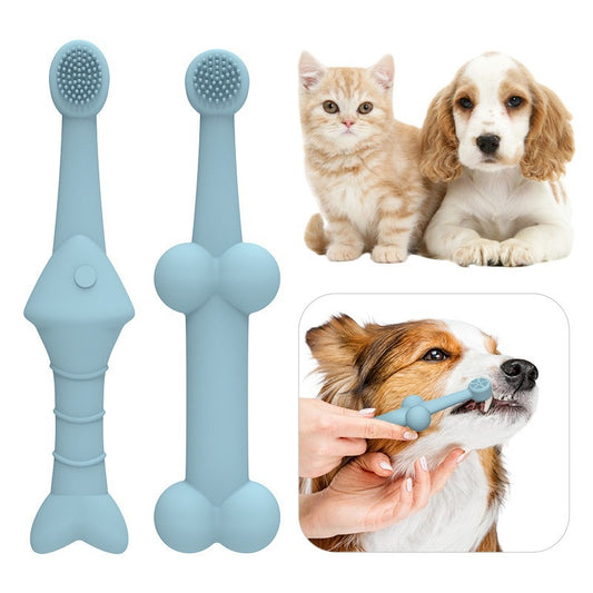 Dog Toothbrush, Food Grade Silicone Pet Brush Fits Most Fingers, Puppy Toothbrush for Dogs & Cats Dental Care, 360° Cleaning Finger Brush for Dogs Teeth