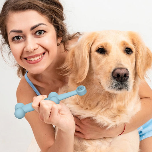 Dog Toothbrush, Food Grade Silicone Pet Brush Fits Most Fingers, Puppy Toothbrush for Dogs & Cats Dental Care, 360° Cleaning Finger Brush for Dogs Teeth