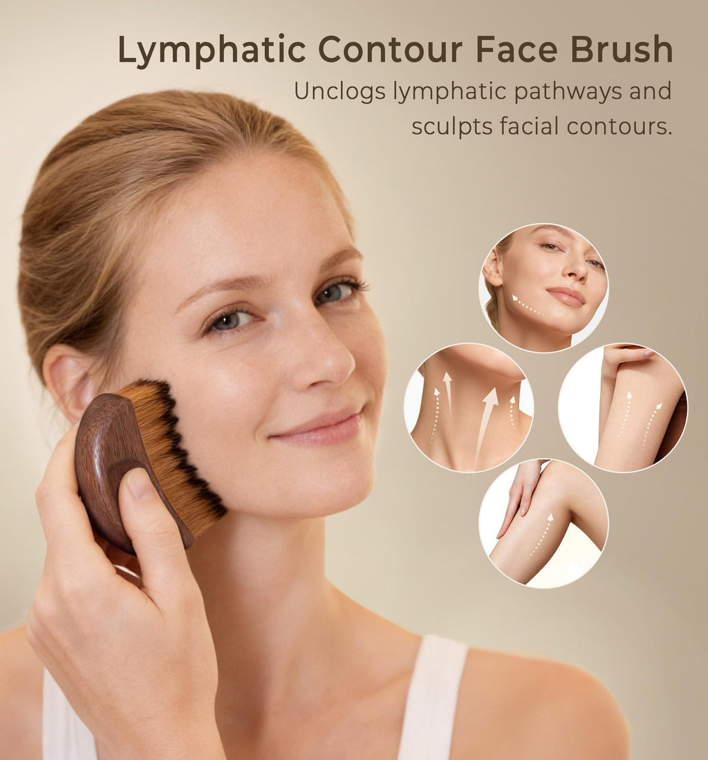 Lymphatic Drainage Face Brush-Wooden Face Brush