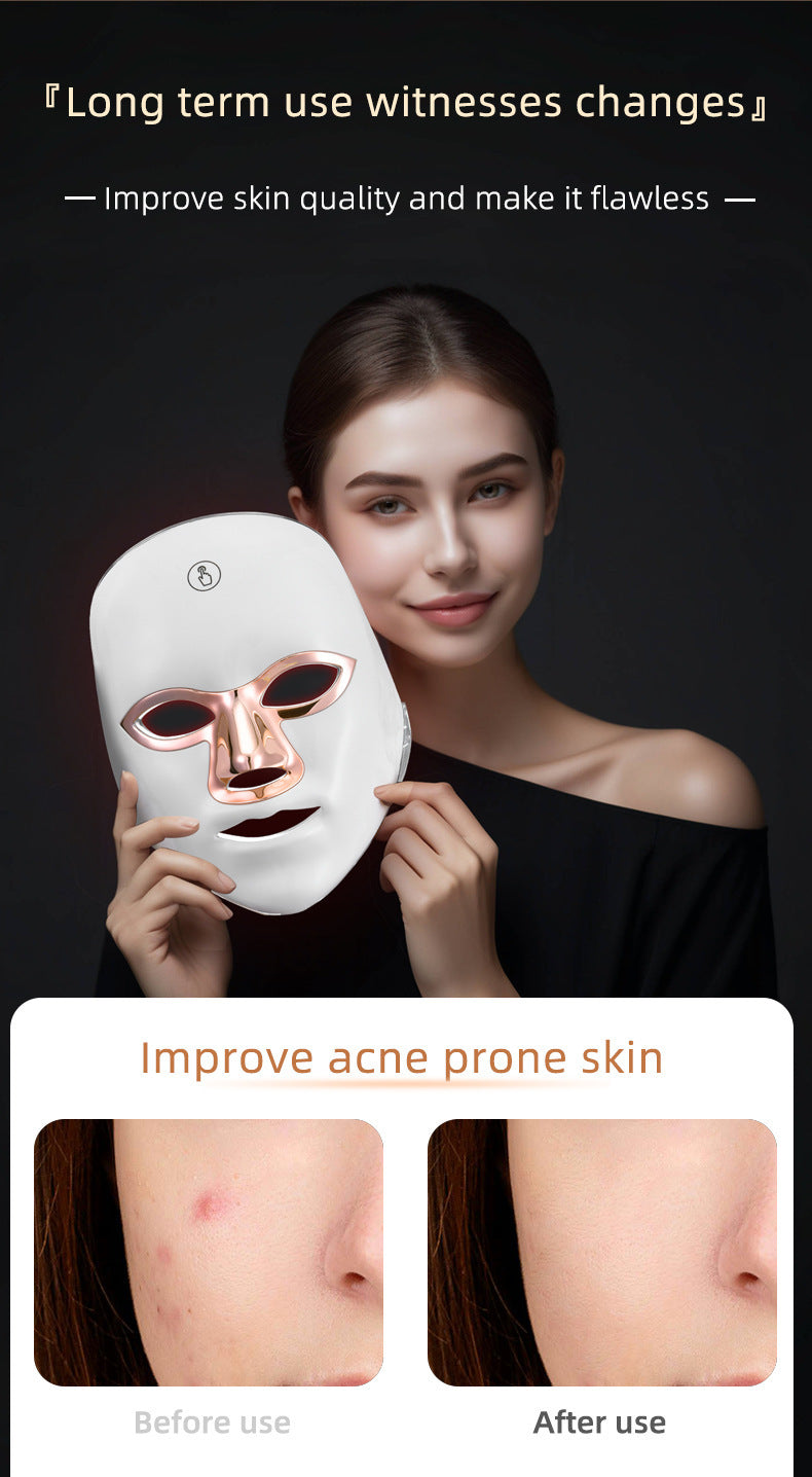 Light energy facial beauty device Blue Red Light Theray Mask for Face 7 Colors LED Light Therapy, LED Portable Facial Skin Care Mask for Face