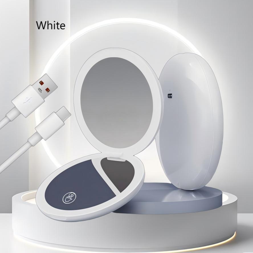 Double Sides 5X Magnification Led Light Makeup Mirror LED Lighted Travel Makeup Mirror, Compact, Portable for Handbag