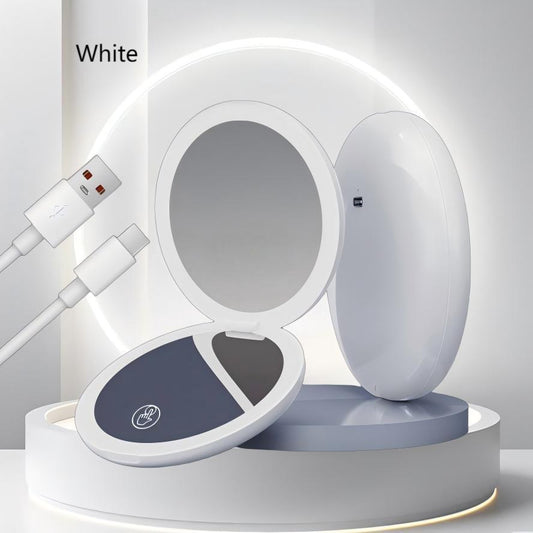 Double Sides 5X Magnification Led Light Makeup Mirror LED Lighted Travel Makeup Mirror, Compact, Portable for Handbag