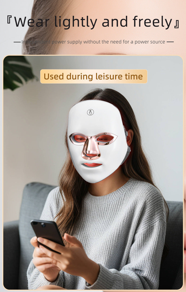 Light energy facial beauty device Blue Red Light Theray Mask for Face 7 Colors LED Light Therapy, LED Portable Facial Skin Care Mask for Face