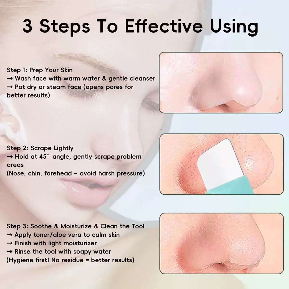 portable silicone nose cleaning brush free logo