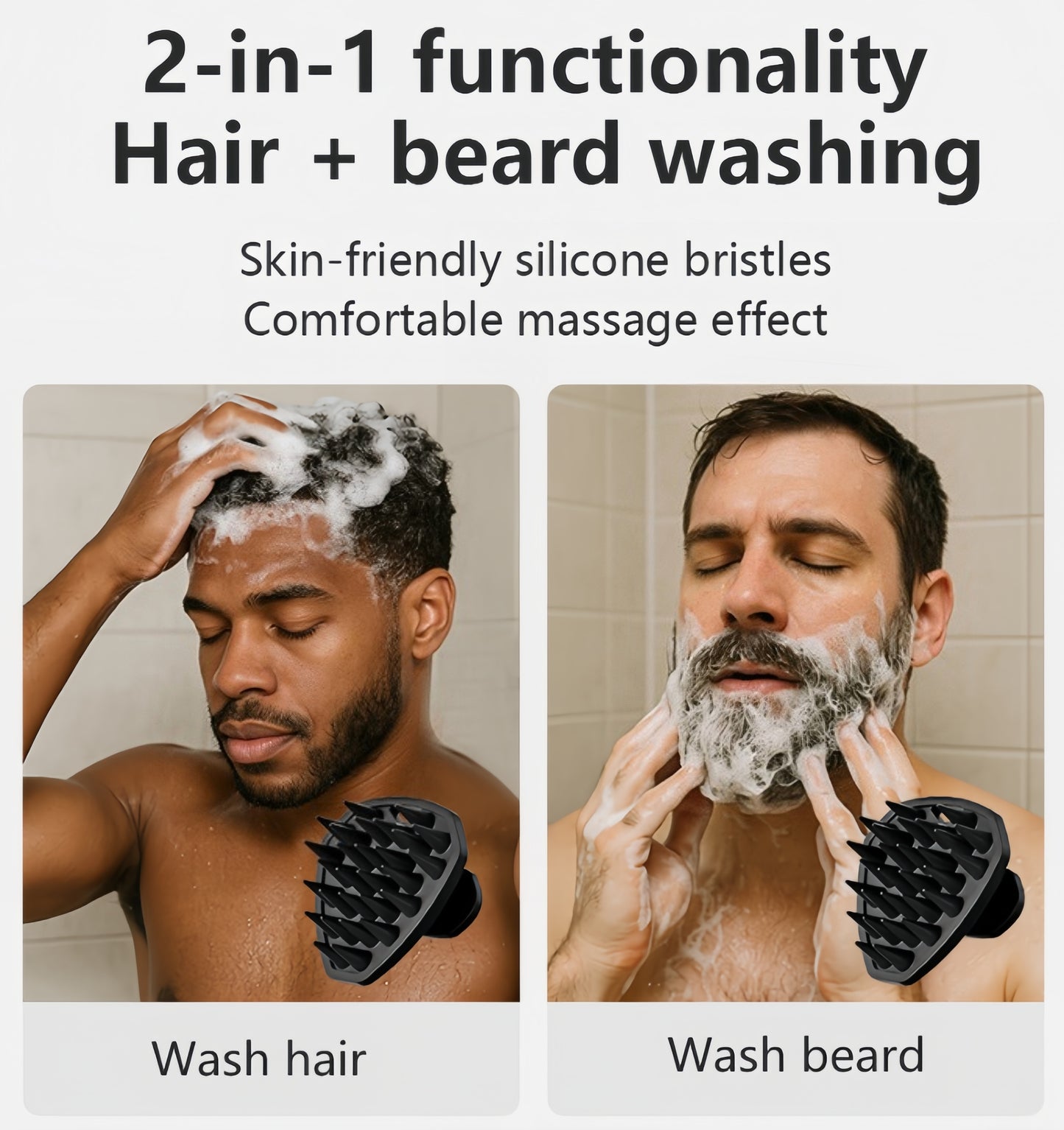 2pcs New Men's Silicone Shampoo Brush, Massage Shampoo Brush, Magic Silicone Hair Wash Brush, Scalp Hair Comb