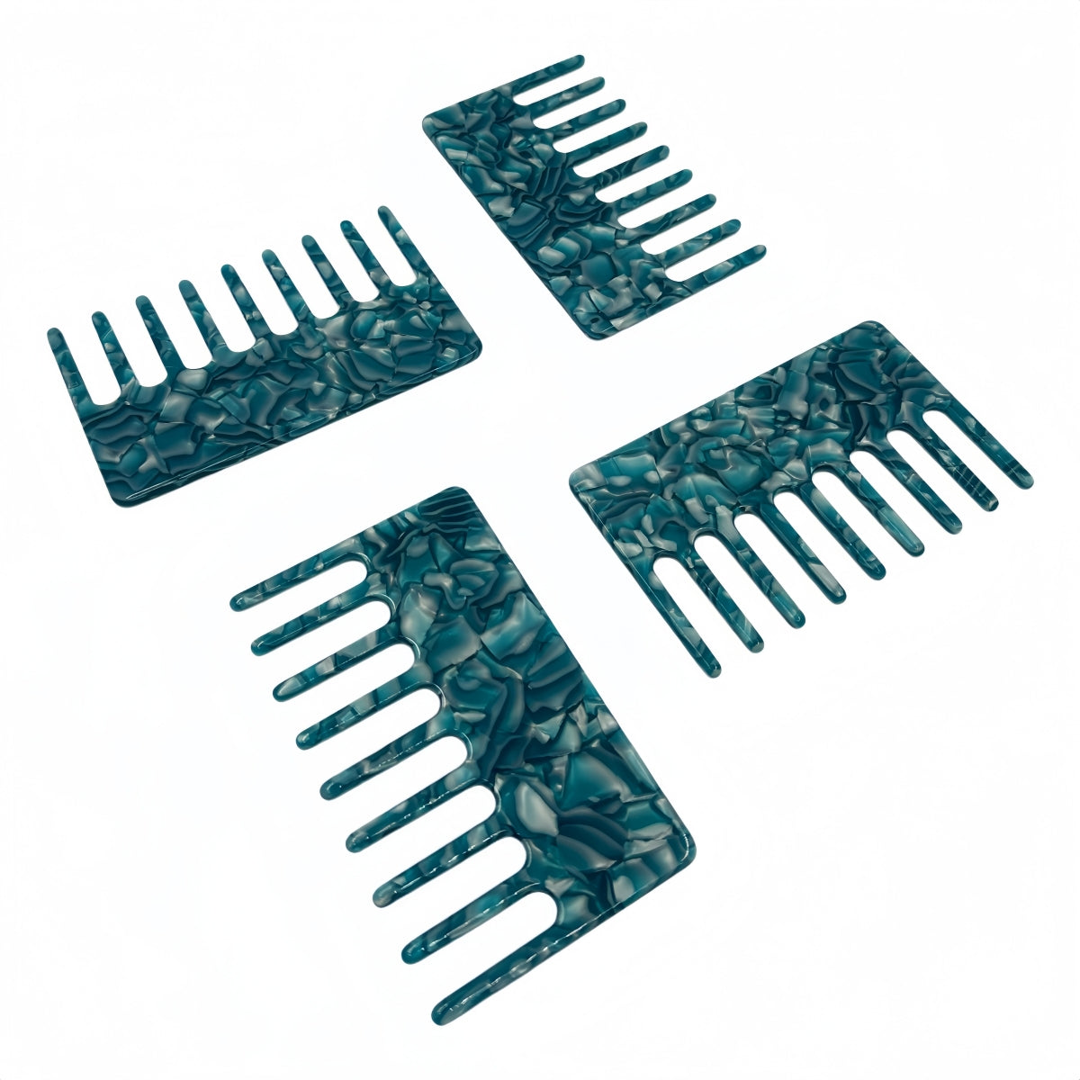 2pcs Luxury Cellulose Acetate Wide Tooth Comb | Anti-static Curly Hair Detangling Comb