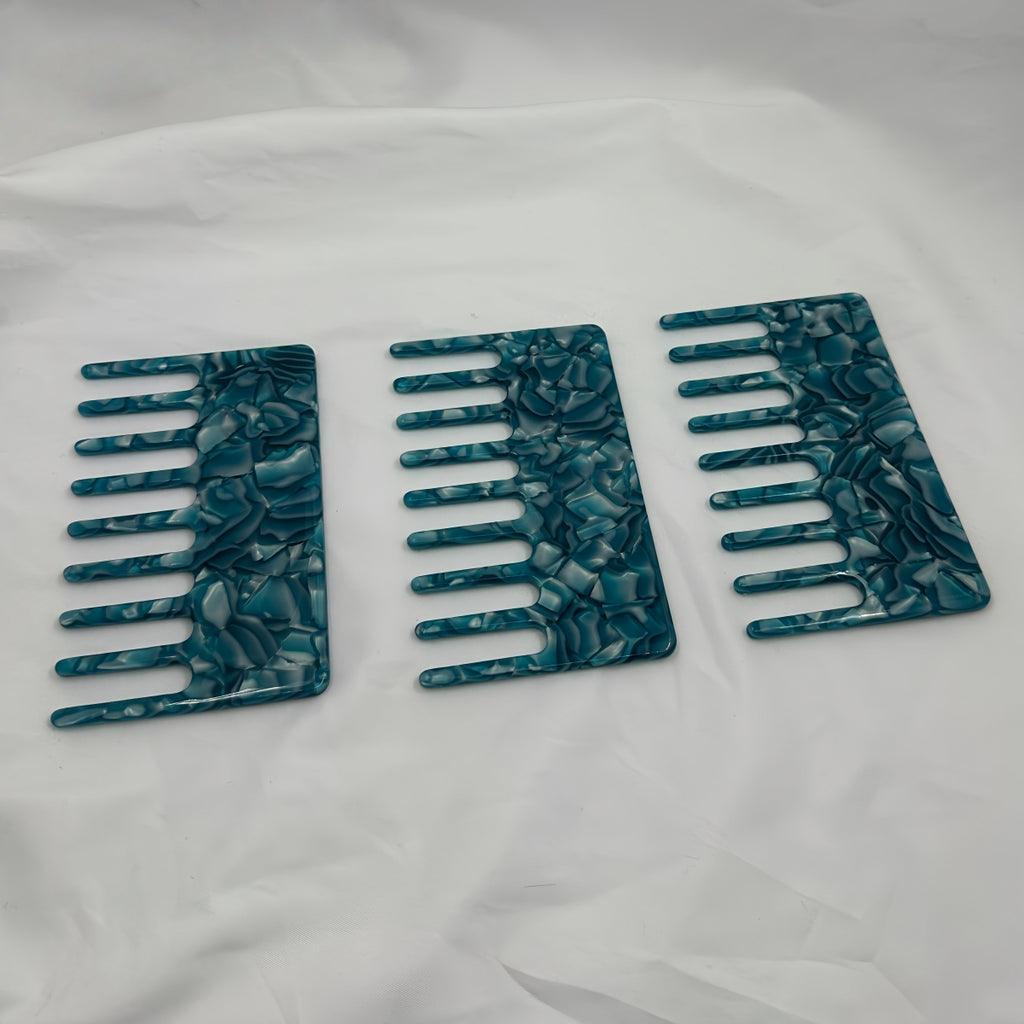 2pcs Luxury Cellulose Acetate Wide Tooth Comb | Anti-static Curly Hair Detangling Comb