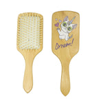 Cute printing wood paddle hairbrush with cushion-24*8cm