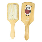 Cute printing wood paddle hairbrush with cushion-24*8cm