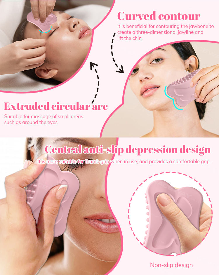 Reusable Lifting Daily Massaging Care Solution | Facial Scraping Massage Board |Lymphatic Contour Face Brush