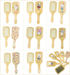 Cute printing wood paddle hairbrush with cushion-24*8cm